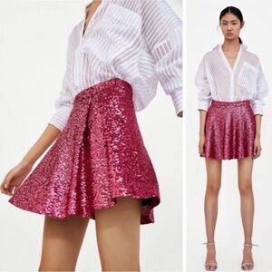 Zara Skirt Pink Sequin Mini